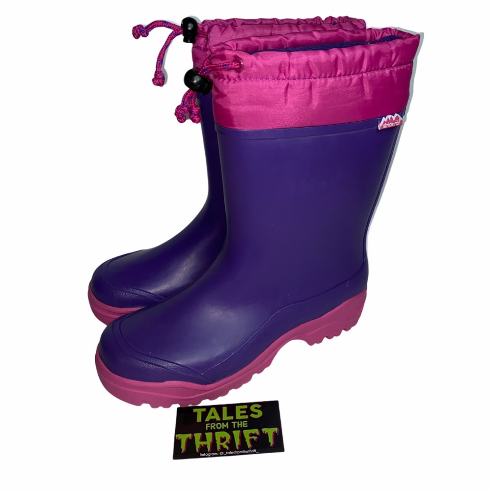 Stride Rite Lined Rain Boots Pink and Purple Kids